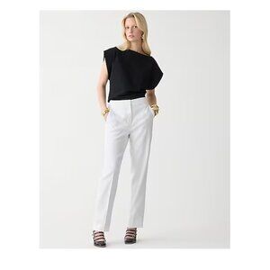 J.CREW COTTON STRAIGHT LENGTH WORK PANTS SIZE 6 IN WHITE